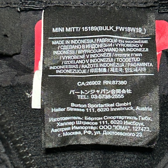 Burton Mini Mitt Ski Snowboard Gloves Black Kids Size 2T - Picture 5 of 9